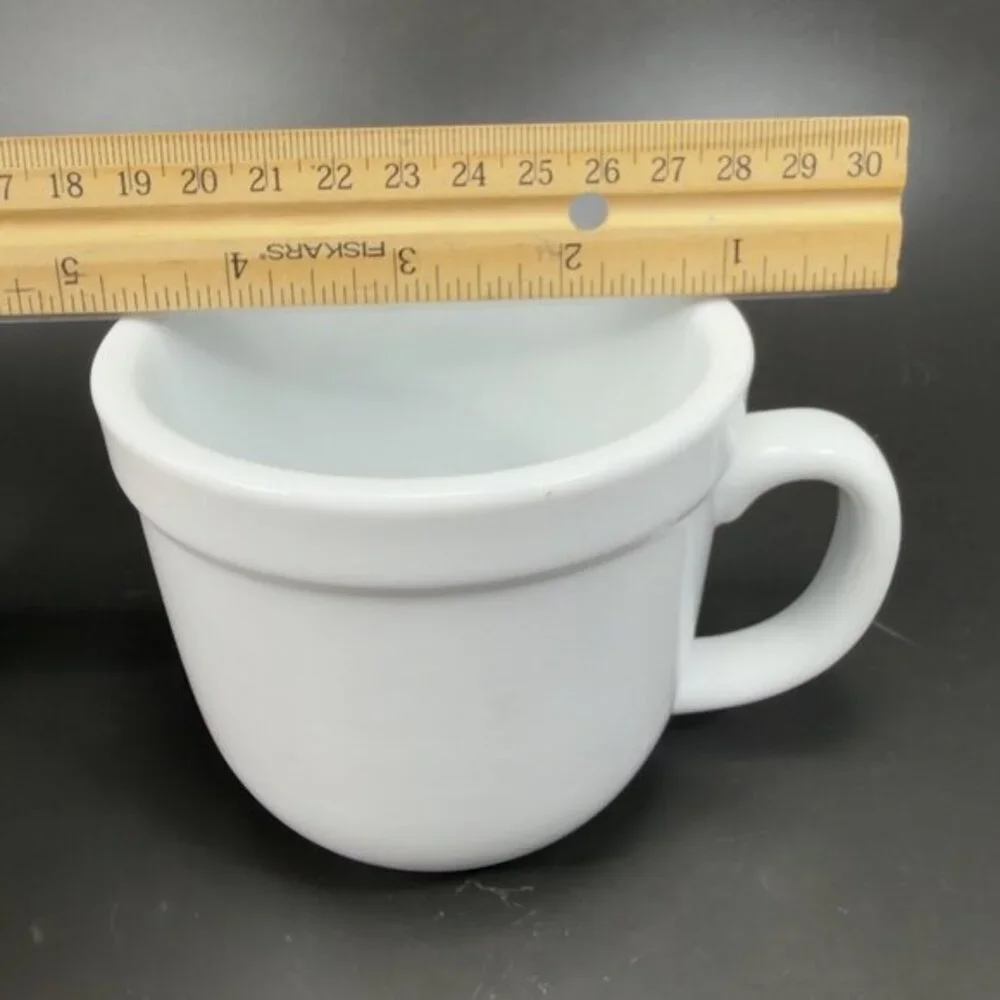 Pottery Barn White Porcelain‎ Ceramic Coffee Mug Cup Set 2 SUPPERTIME Mugs Cups